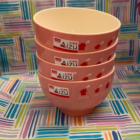 Pink pig print lacquered japan bowl - Picture 2 of 3